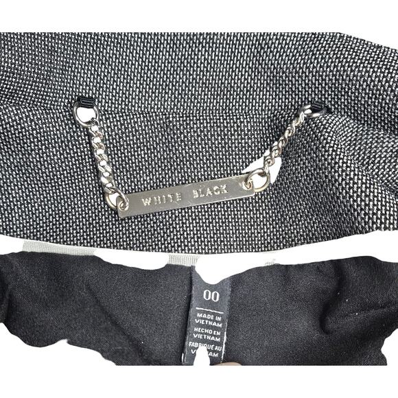 WHBM WHITE HOUSE BLACK MARKET SIZE 00 Zip up BLAZER JACKET GRAY/ BLACK - Picture 6 of 6